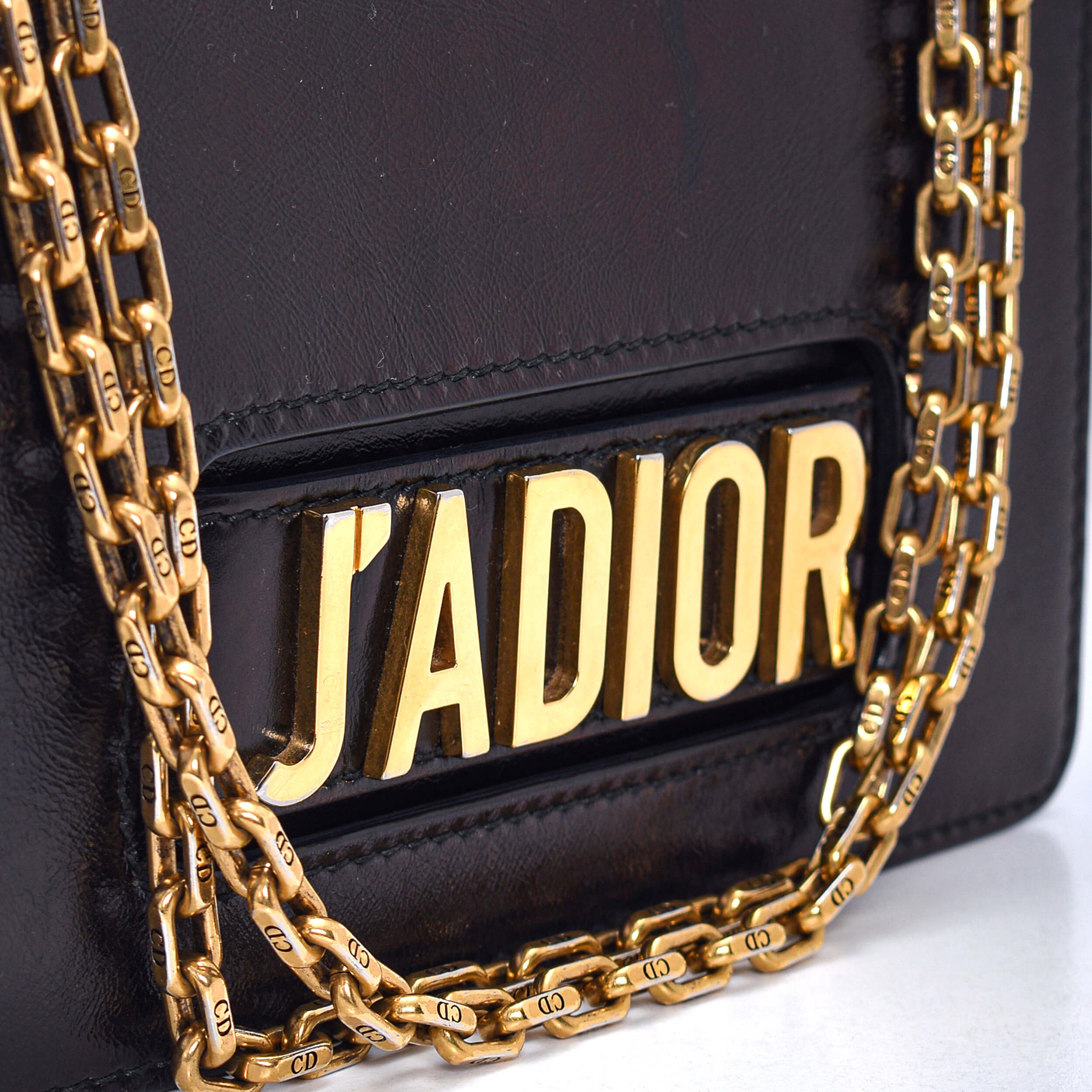 Christian Dior -  Black Leather J Adior Crossbody Bag